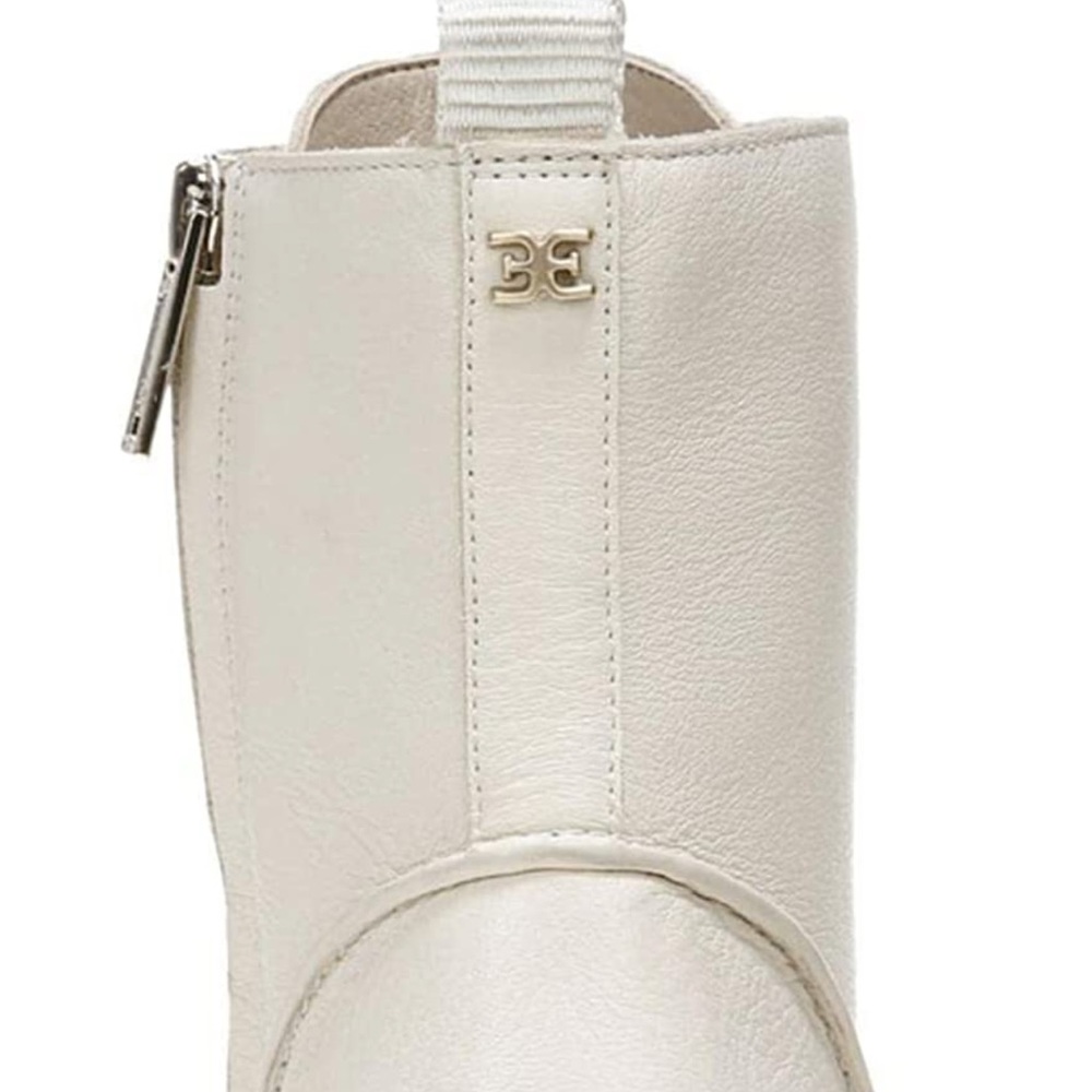 🧡 Sam Edelman Lue Combat Boot Ivory Leather - Picture 3 of 5